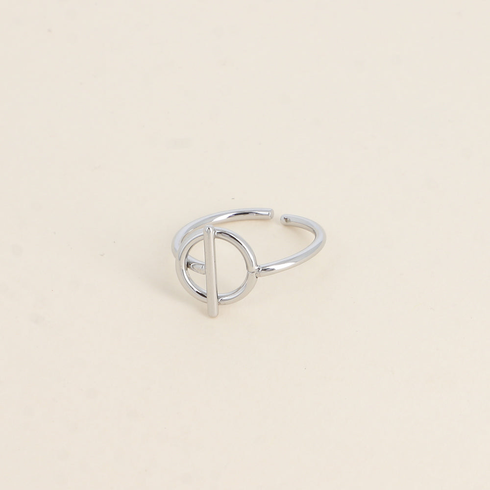 Bague Anneau Barre Verticale Argenté