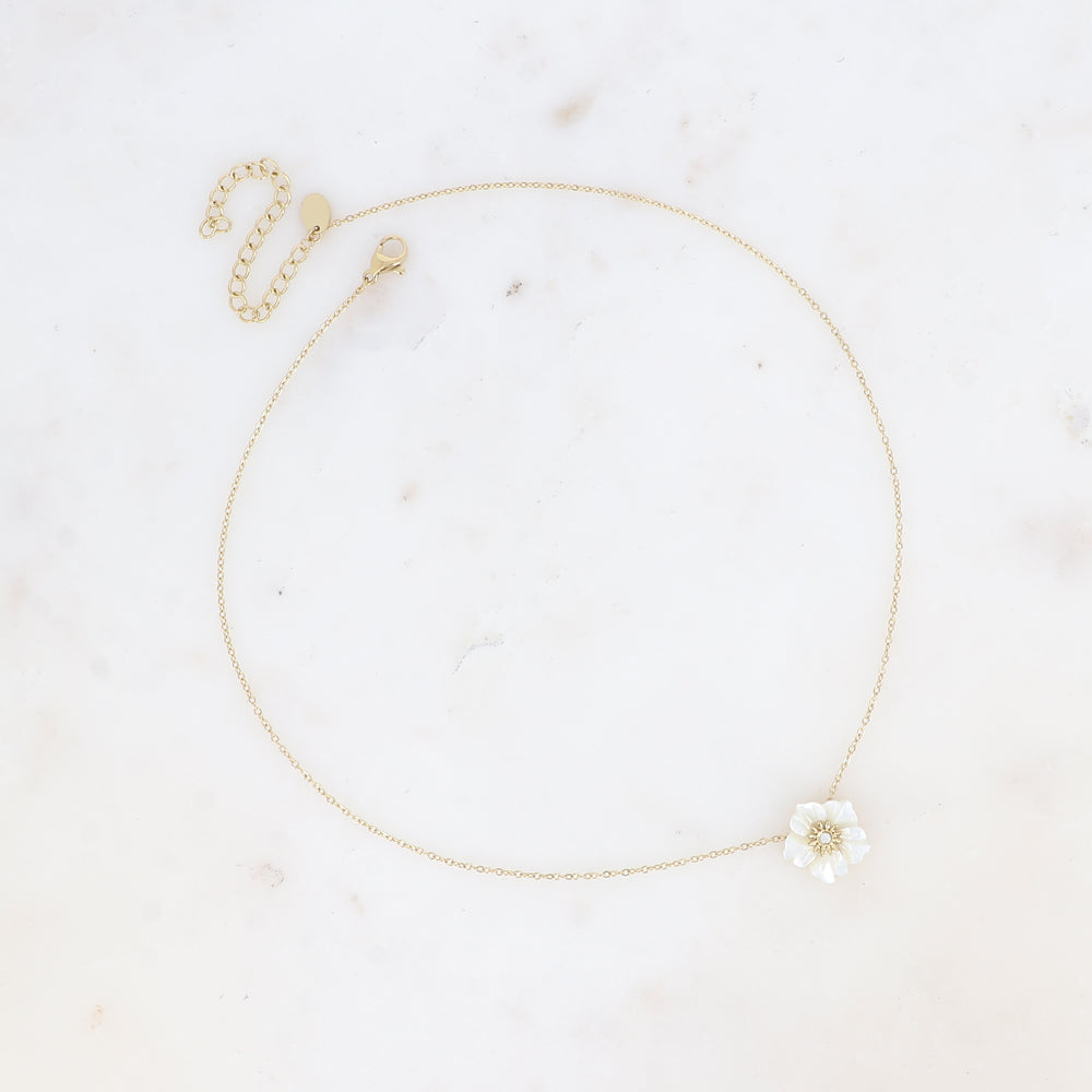 Collier Elfie Nacré - Doré et Blanc