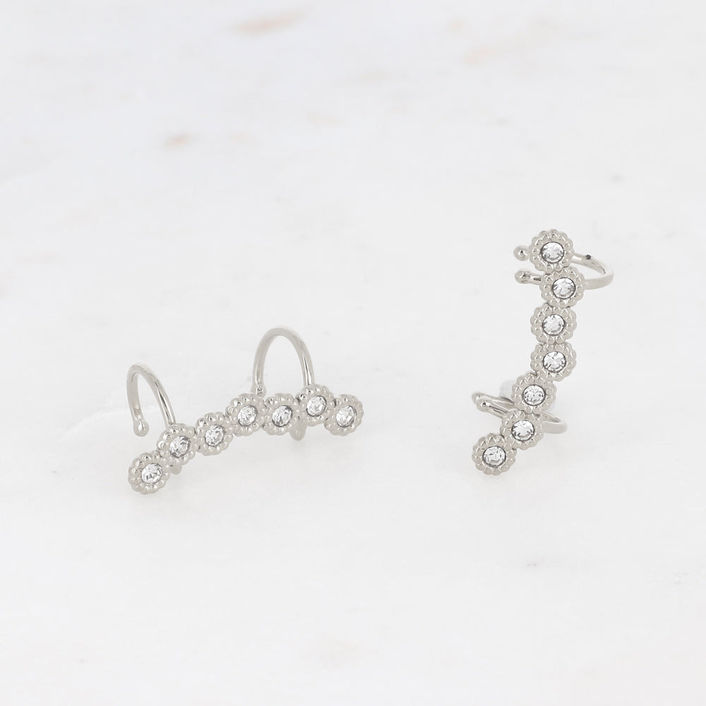 Boucles d'oreilles Earcuff Ligne Zirconiums Doré