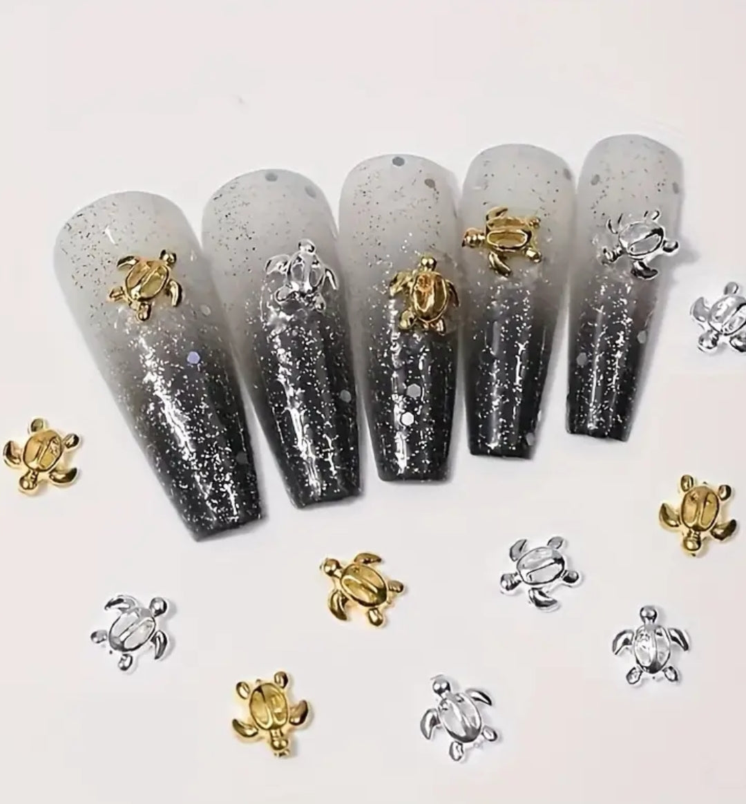 Pré-Commande Charms Ongles : Ornement 16 Tortue Doré/Argenté