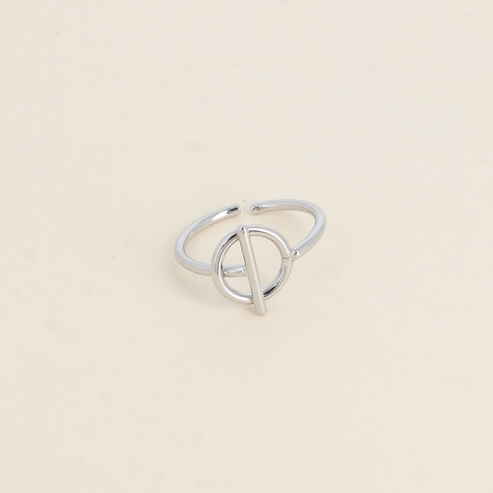 Bague Anneau Barre Verticale Argenté