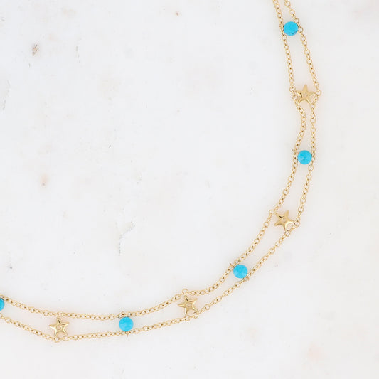 Collier Ras de Cou Breanna Howlite Bleue