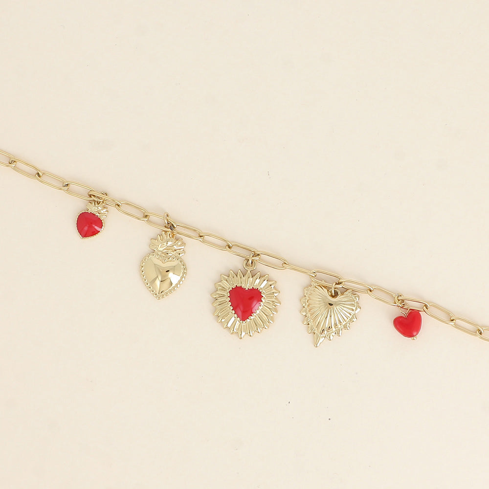 Bracelet Avenia Doré - Pendantifs Coeurs