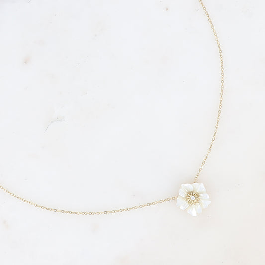 Collier Elfie Nacré - Doré et Blanc