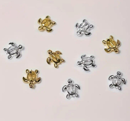 Pré-Commande Charms Ongles : Ornement 16 Tortue Doré/Argenté
