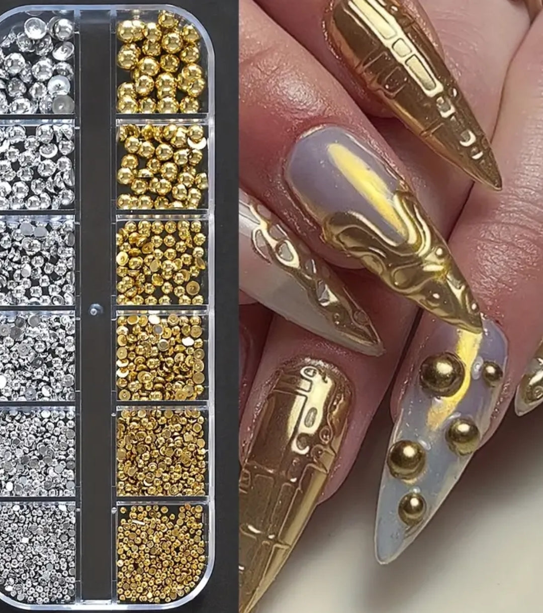 Charms Ongles : Boîte Demi-Perles