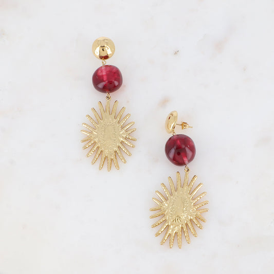 Boucles d'oreilles Juliette Bordeaux