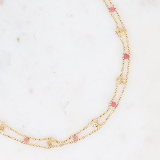 Collier Ras de Cou Breanna Rhodonite