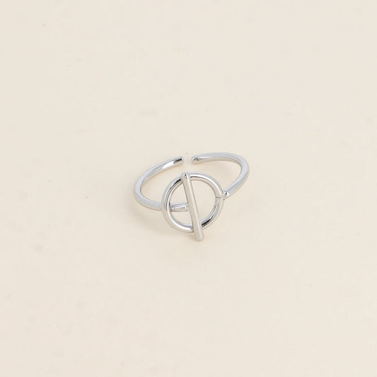 Bague Anneau Barre Verticale Argenté