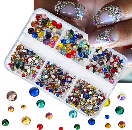 Pré-Commande Strass Ongles : Boîte 6 tailles Multicolore 1